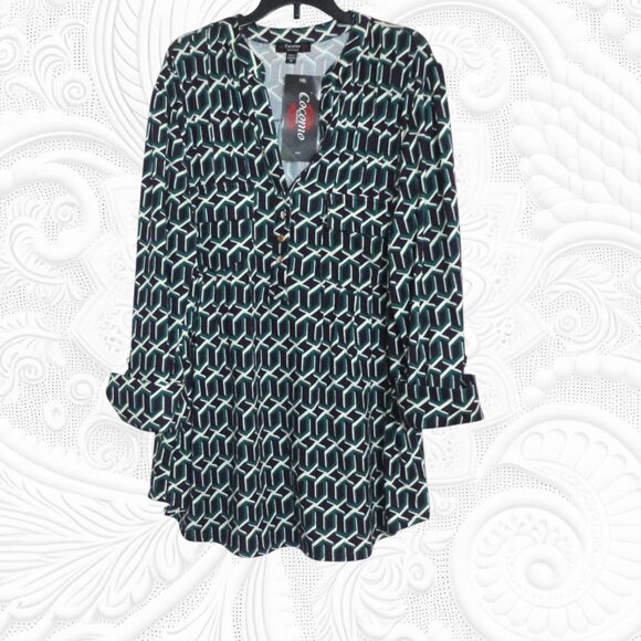 Cocomo 1X Plus Size Tunic Top - NWT - Picture 1 of 3